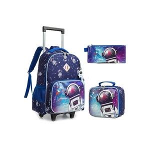 MOHCO Rolling Backpack Cute 16 inch Set 3 in 1 with Lunch Bag and Pencil Case...